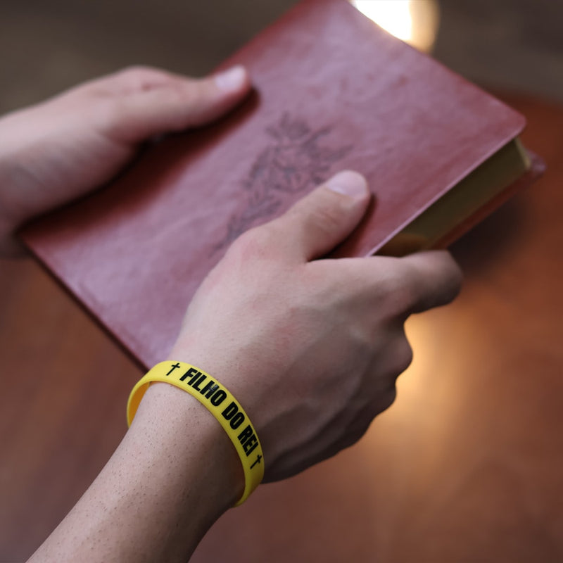 Pulseira de Silicone Amarela | Filho do Rei