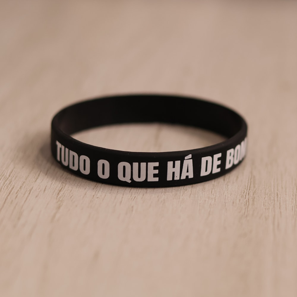 Pulseira de Silicone Preta | Tudo o Que Há de Bom Em Mim é Cristo