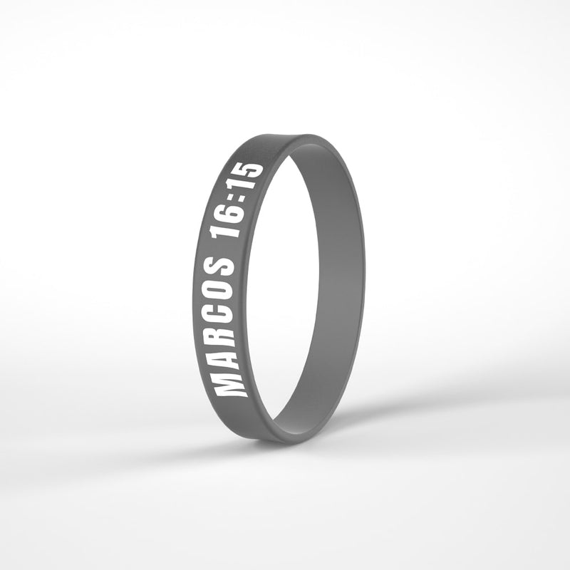 Pulseira de Silicone Cinza | Marcos 16:15