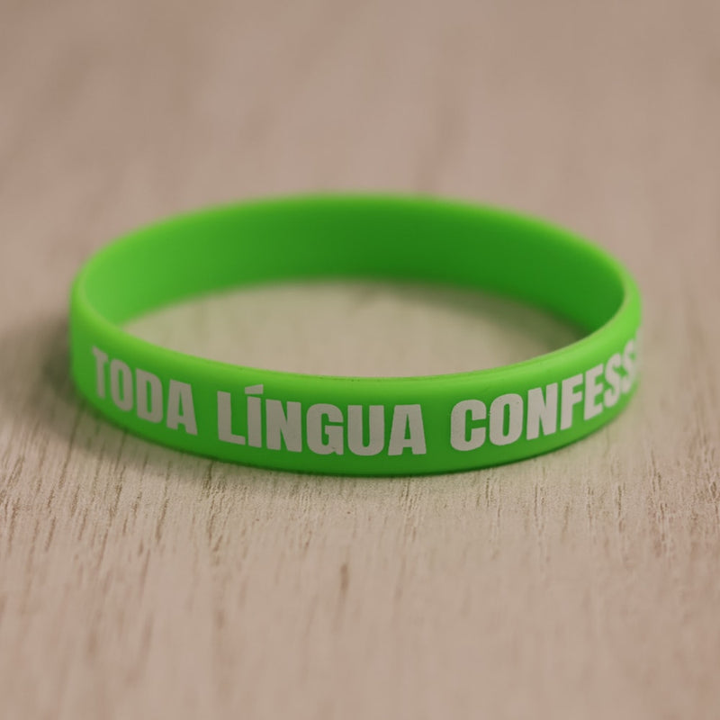 Pulseira de Silicone Verde Neon | Toda Língua Confessará