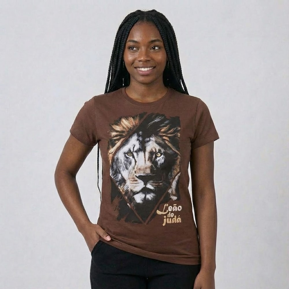Camiseta Feminina Marrom | Leão de Judá