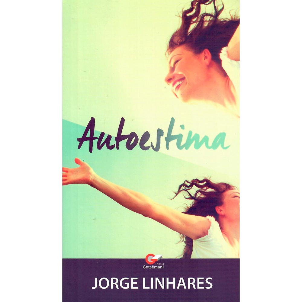 Livro Autoestima, capa verde e azul com foto de mulher sorrindo e braços abertos. — Plenitude