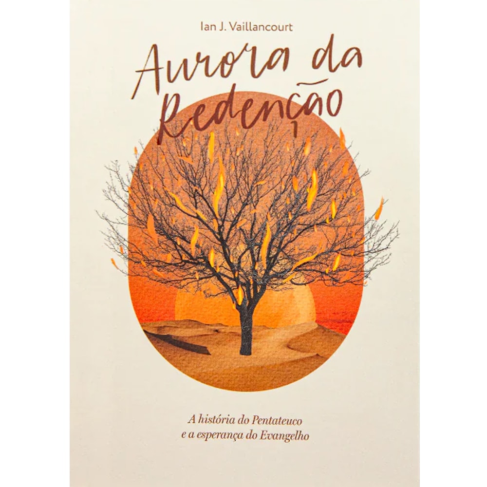 Livro Aurora da Redenção de Ian J. Vaillancourt, capa clara com ilustração de árvore em tons terrosos. — Plenitude