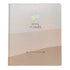 Book Planner Leitura Proposital Creme, capa creme com detalhes em tons de areia e ilustração de livros. — Plenitude
