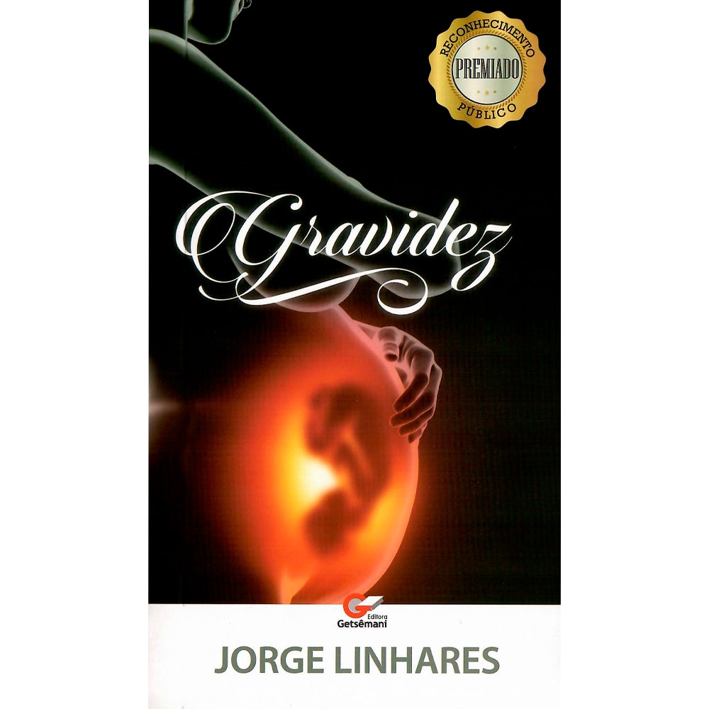 Livro Gravidez, capa preta com imagem de silhueta de mulher grávida e bebê iluminado. — Plenitude