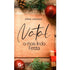 Livro Natal a Mais Linda Festa, capa com fundo de madeira, pinhas, enfeites de natal e texto. — Plenitude