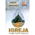 Livro Igreja Como Deve Nascer, capa com imagem de igreja dentro de gota de água e céu chuvoso. — Plenitude