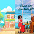 Kit de livros com capas ilustradas em estilo dorama, uma com loja e outra com casal em aeroporto. — Plenitude