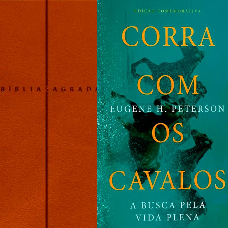 Kit Bíblia Sagrada Slim | NVI | Marrom + Corra Com Os Cavalos | Eugene H. Peterson