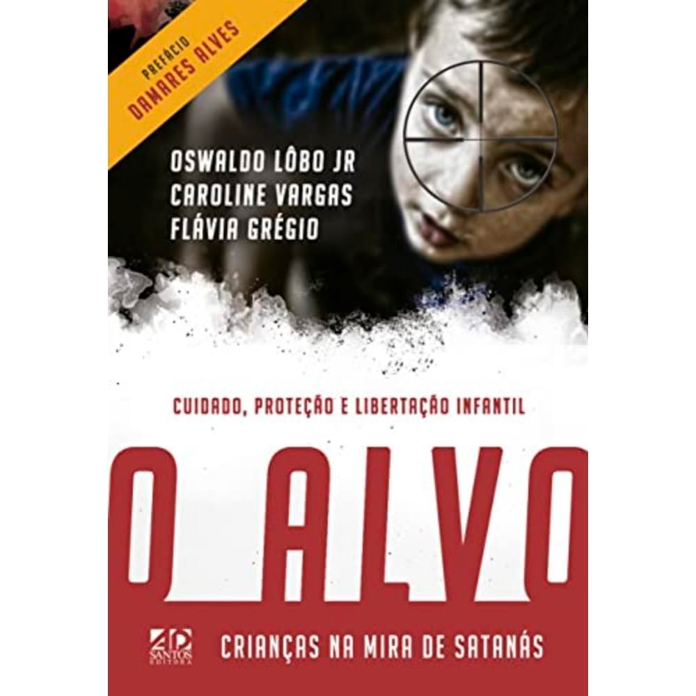 Livro O Alvo, Oswaldo Lôbo Jr, Caroline Varga, capa branca com menino e mira. — Plenitude