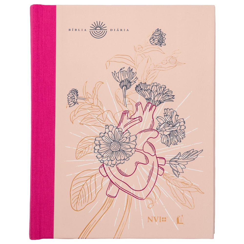 Bíblia Diária Coração Florido | NVI | Leitura Perfeita | Capa Dura C/ Tecido