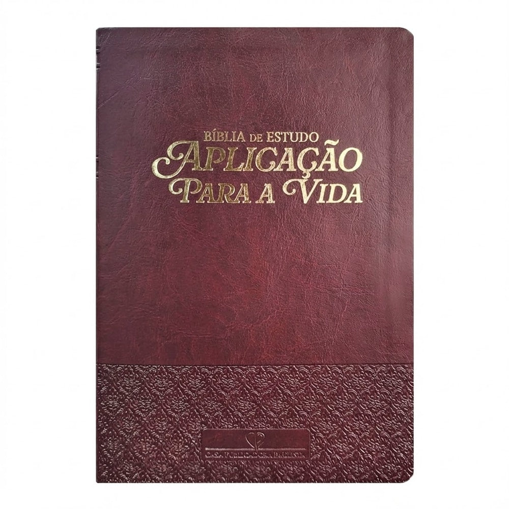 Bíblia de Estudo Aplicação Para Vida | ARC | Full Color | Capa PU Luxo Bordô