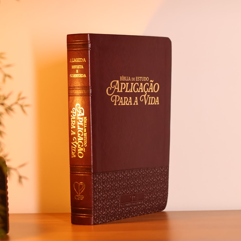 Bíblia de Estudo Aplicação Para Vida | ARC | Full Color | Capa PU Luxo Bordô