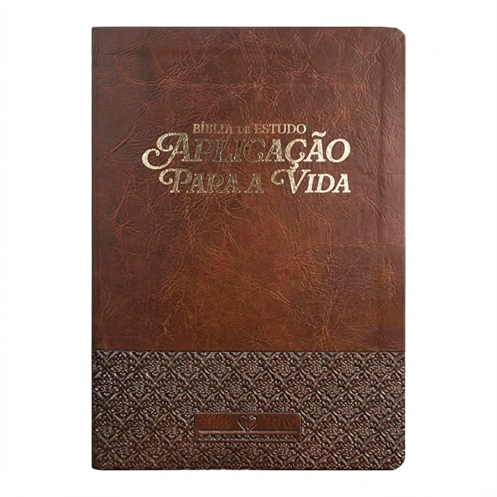 Bíblia de Estudo Aplicação Para Vida | ARC | Full Color | Capa PU Luxo Marrom