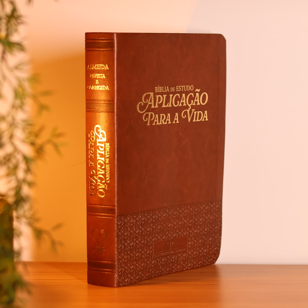 Bíblia de Estudo Aplicação Para Vida | ARC | Full Color | Capa PU Luxo Marrom