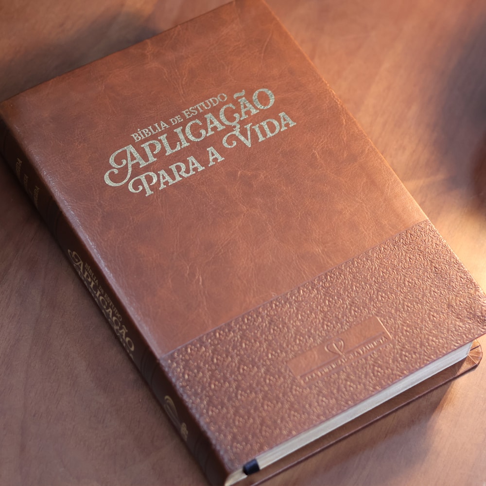 Bíblia de Estudo Aplicação Para Vida | ARC | Full Color | Capa PU Luxo Marrom