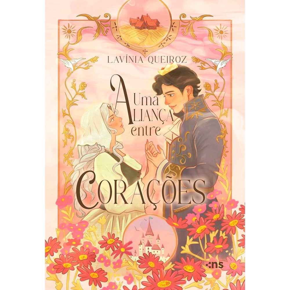 Livro Uma Aliança Entre Corações, de Lavínia Queiroz, capa ilustrada com casal de mãos dadas. — Plenitude