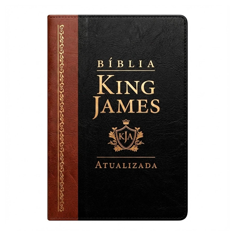 Bíblia King James Atualizada Slim | KJA | Letra Normal | Preta e Marrom