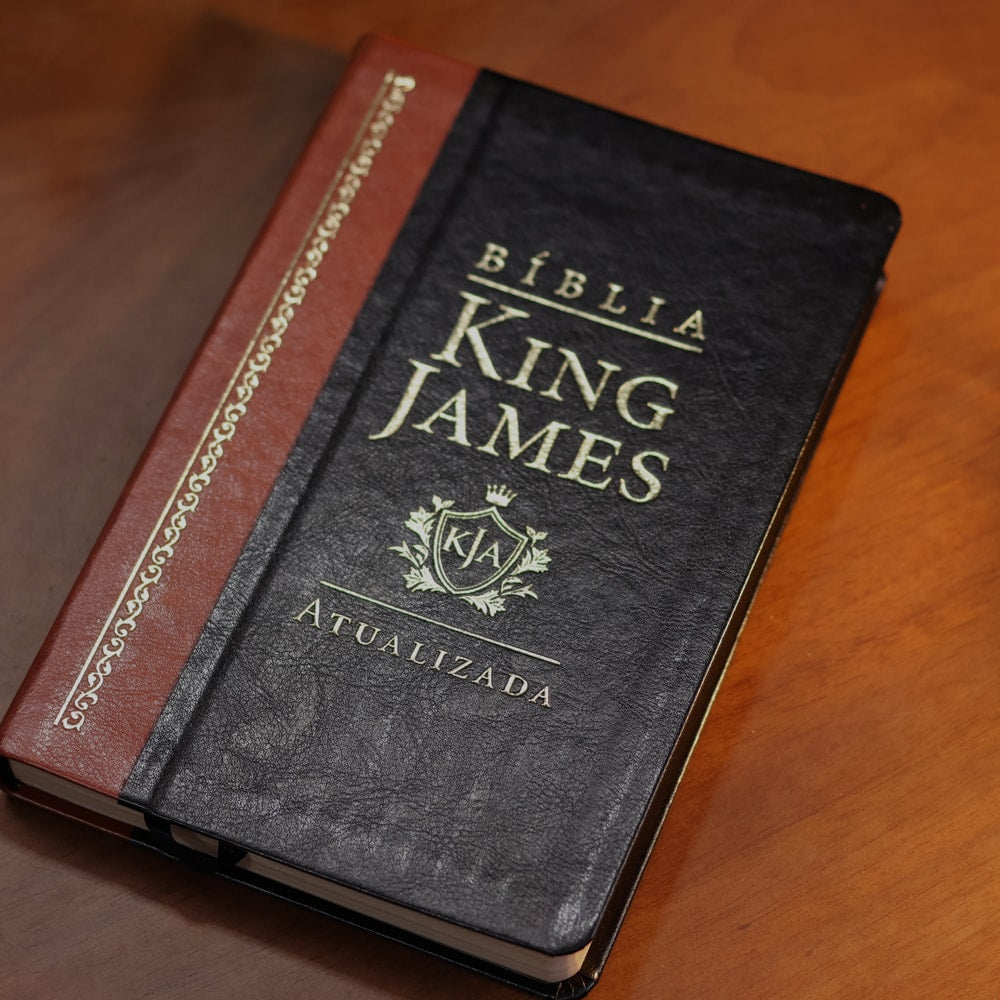 Bíblia King James Atualizada Slim | KJA | Letra Normal | Preta e Marrom