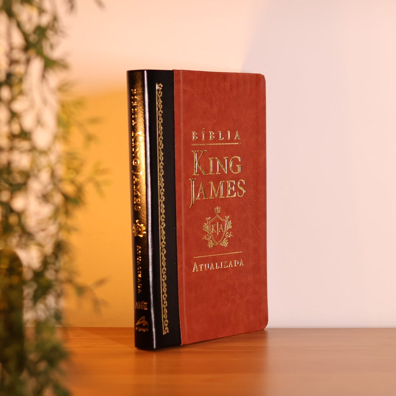 Bíblia King James Atualizada Slim | KJA | Letra Normal | Marrom e Preta