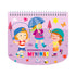 Livro de colorir com canetinhas "Desenhos Para Meninas", capa lilás com meninas brincando e borboletas. — Plenitude