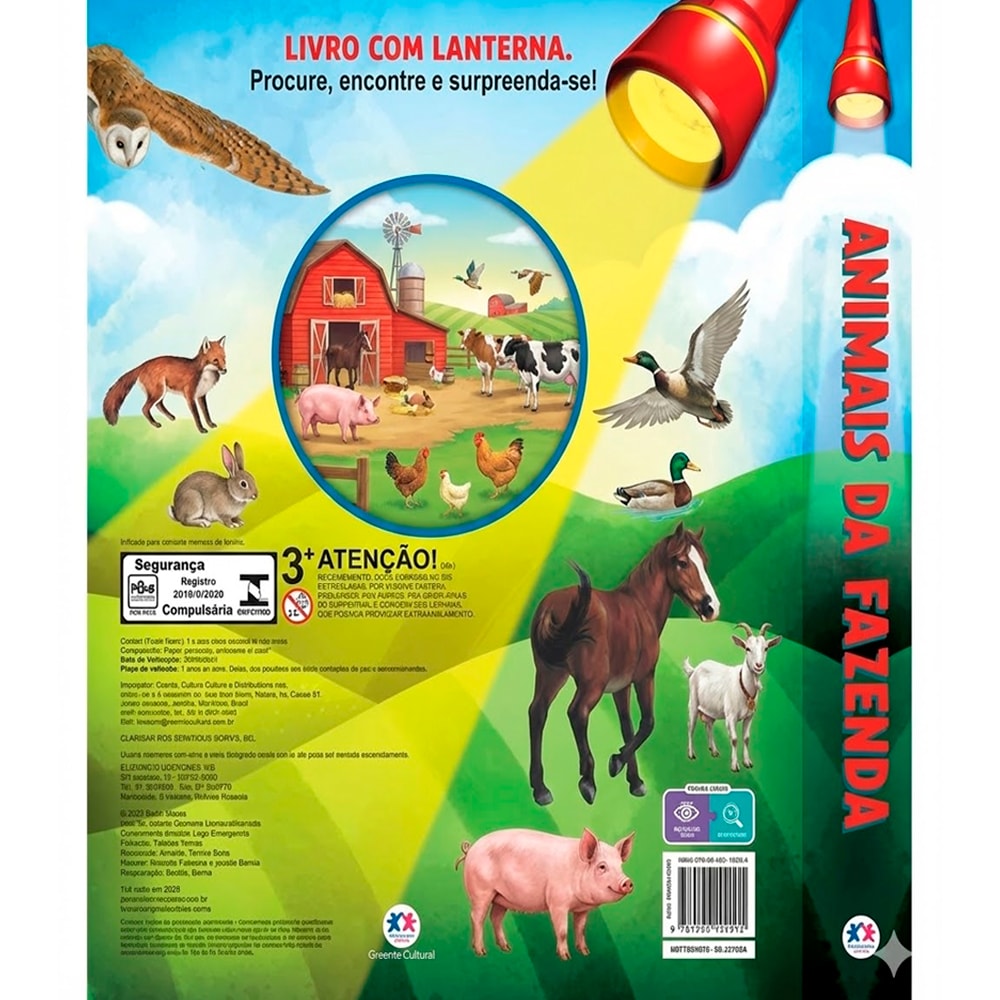 Livro Animais da Fazenda | Com Lanterna
