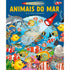 Livro infantil Animais do Mar com Lanterna, capa azul com diversos peixes coloridos e uma lanterna vermelha. — Plenitude