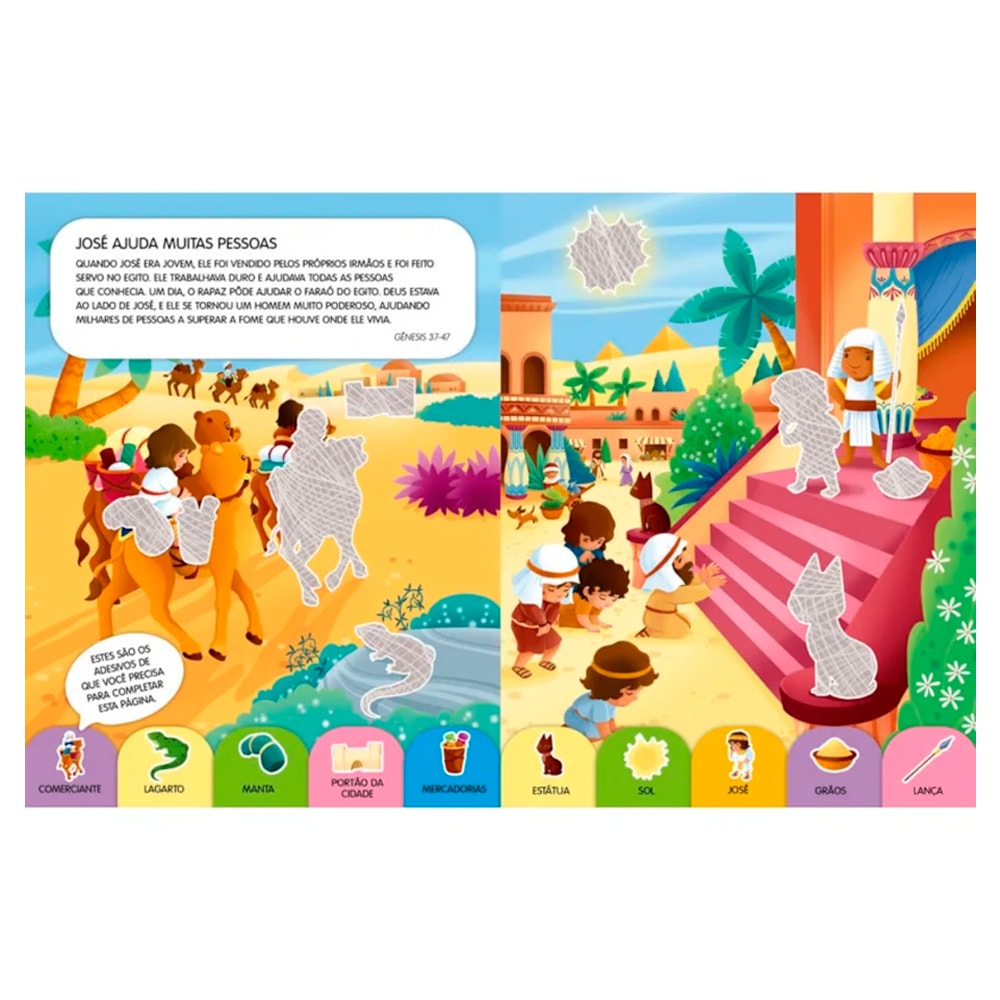 Minha Bíblia Com Adesivos Brilhantes | Heróis da Bíblia