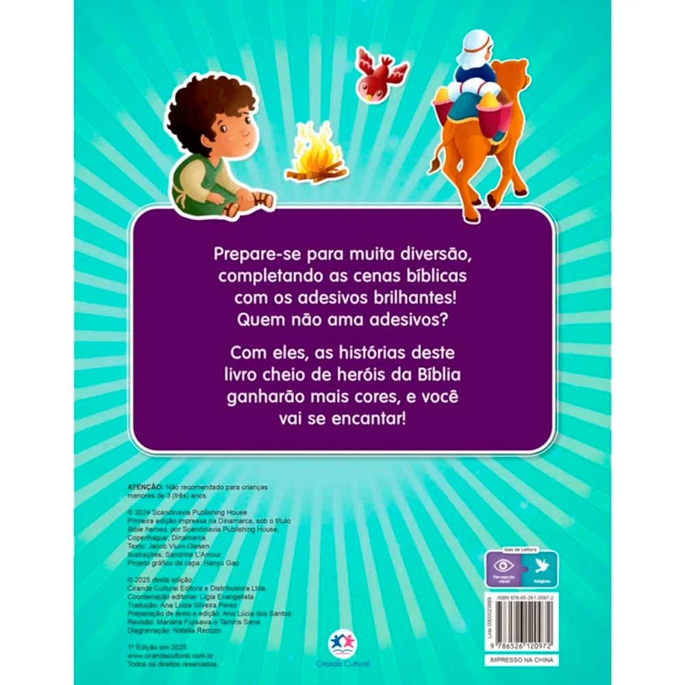 Minha Bíblia Com Adesivos Brilhantes | Heróis da Bíblia