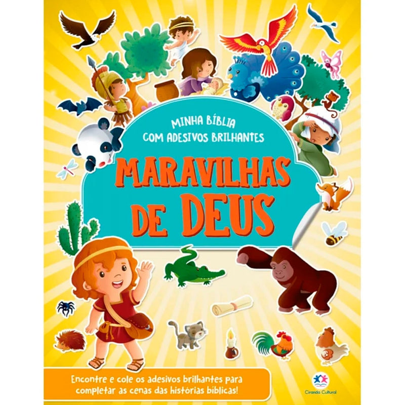 Minha Bíblia Com Adesivos Brilhantes | Maravilhas de Deus