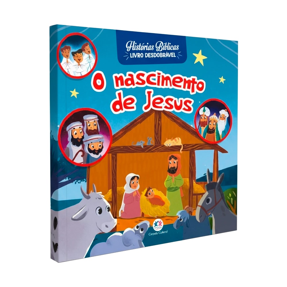 O Nascimento de Jesus | Com Abas Desdobráveis, Ciranda Cultural, livro infantil com cena do nascimento de Jesus. — Plenitude