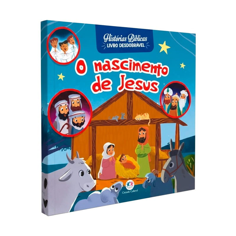 O Nascimento de Jesus | Com Abas Desdobráveis, Ciranda Cultural, livro infantil com cena do nascimento de Jesus. — Plenitude