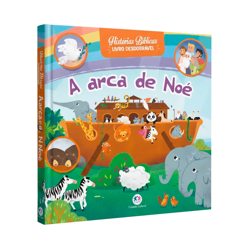 A Arca de Noé | Com Abas Desdobráveis, Ciranda Cultural, livro infantil com a Arca de Noé cheia de animais. — Plenitude