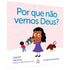 Capa do livro Por que Não Vemos Deus?, de Joanne Gilchrist, rosa com ilustrações infantis. — Plenitude