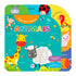 Livro infantil "Toque, Sinta e Aprenda Animais", capa colorida com ilustrações de animais e texturas. — Plenitude