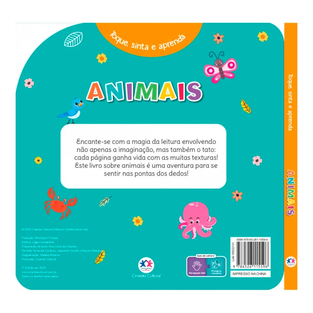 Livro Toque, Sinta e Aprenda | Animais