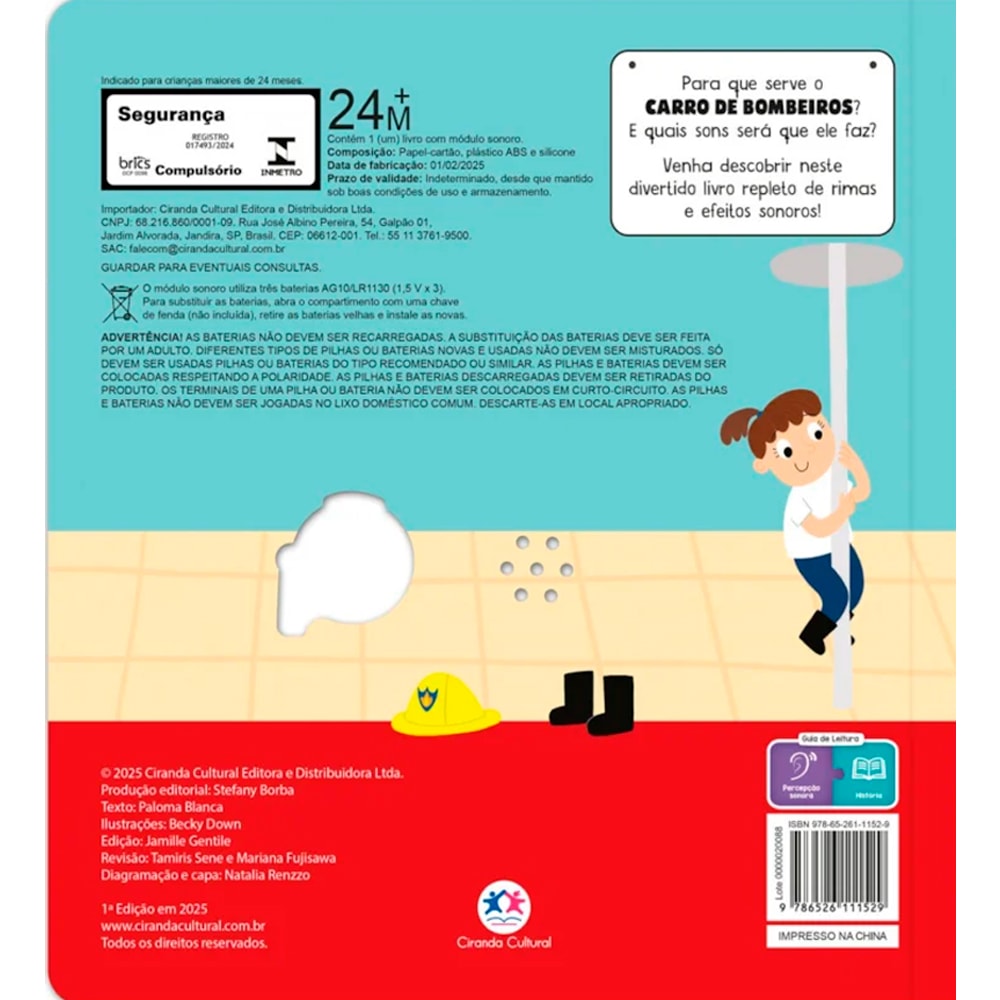 Livro Sonoro | Meu Carro de Bombeiros Divertido | Veículos do Barulho