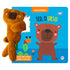 Livro cartonado Ted o Urso | Abraçadinho, capa azul com urso marrom e boneco de pelúcia. — Plenitude
