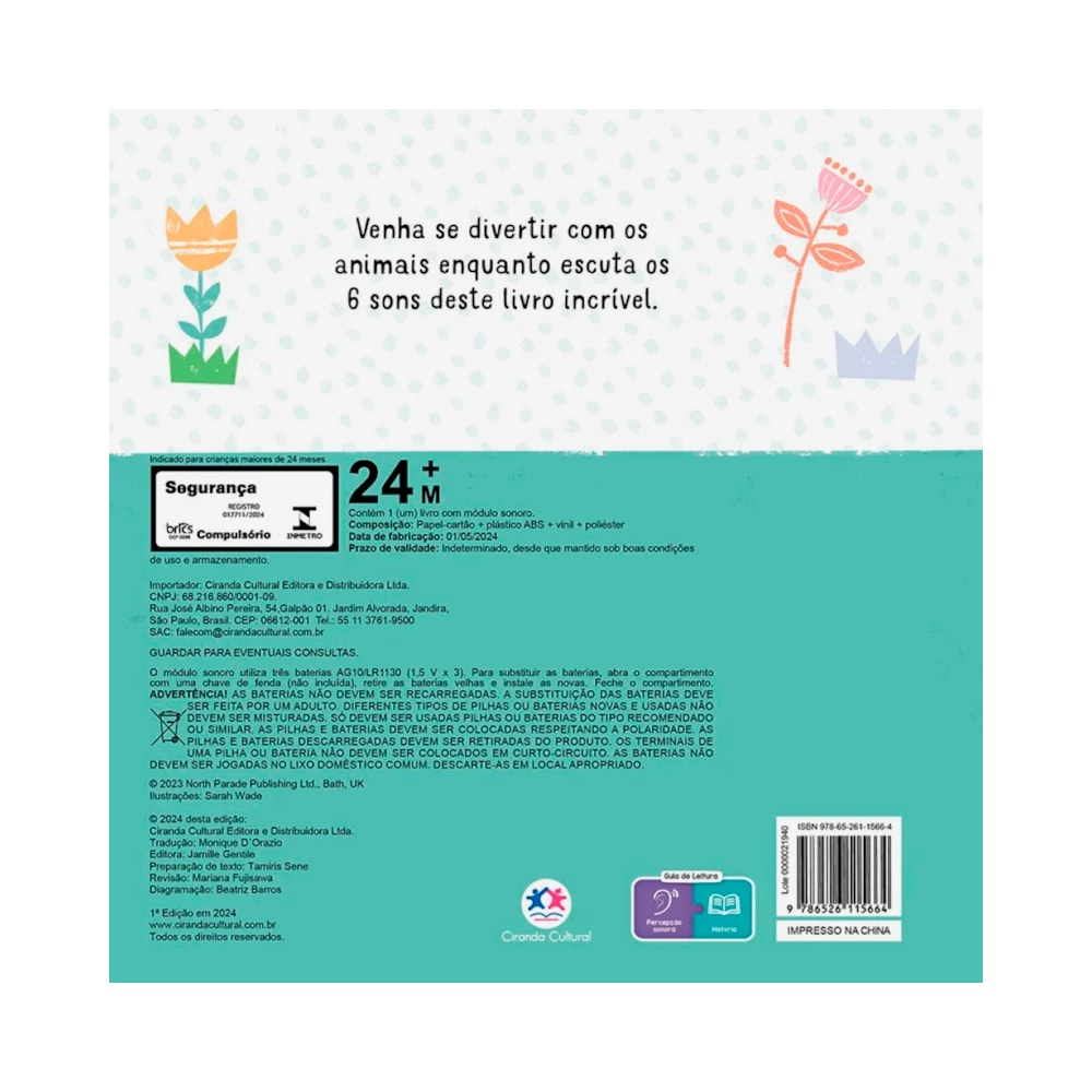 Livro Sonoro | Animais do Jardim