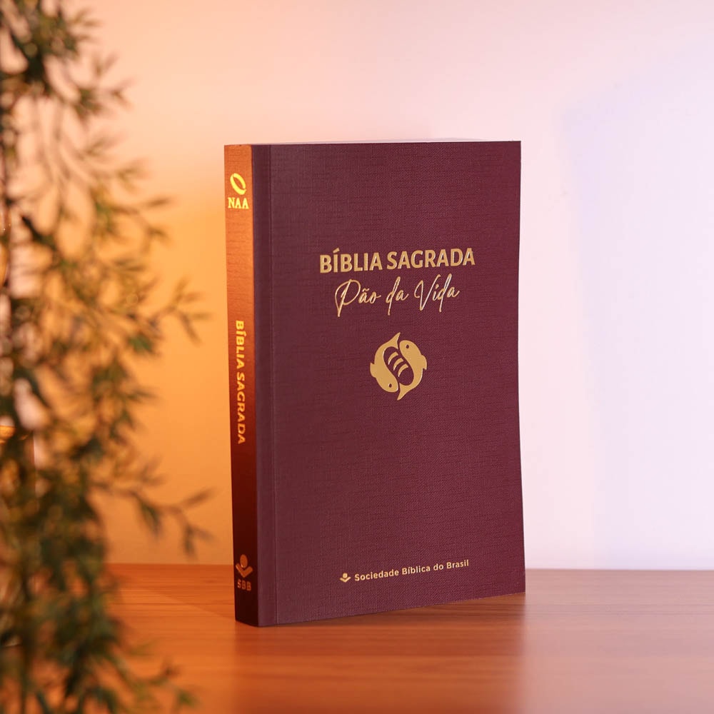 Bíblia Sagrada Pão da Vida | NAA | Capa Brochura Vinho