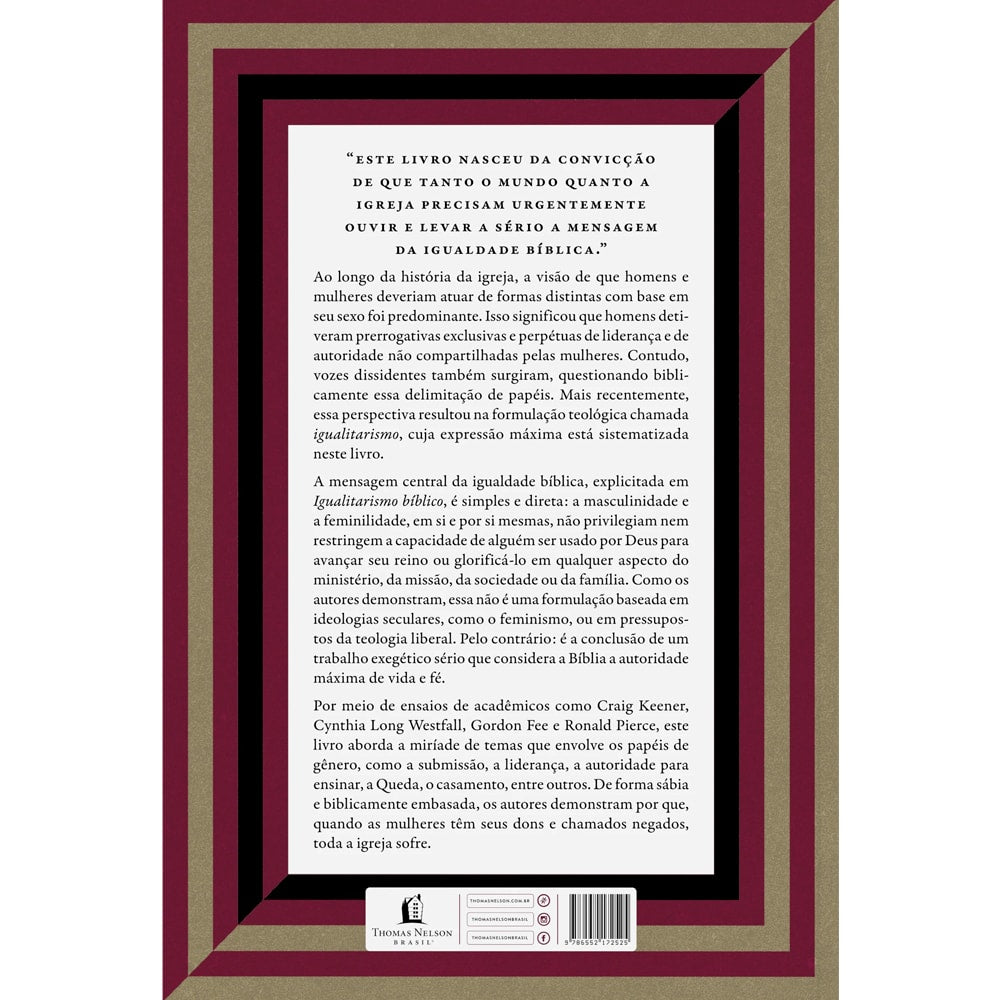 Igualitarismo Bíblico | Ronald W. Pierce e  Cynthia Westfall