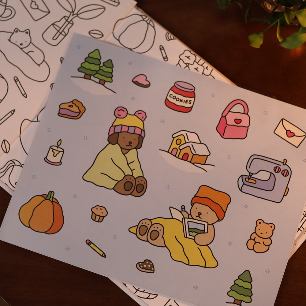 Bobbie Goods | Livro de Colorir | Dias Frios | Capa Dura