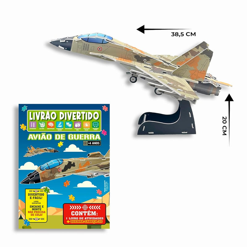 Livrão Divertido | Quebra Cabeça 3D | Avião de Guerra