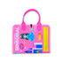 Livrinho Sensorial Maleta Educativa Princesas, rosa com princesa, castelo e zíper amarelo. — Plenitude