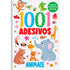 Livro de Colorir 1001 Adesivos Animais, capa branca com ilustrações de animais coloridos. — Plenitude