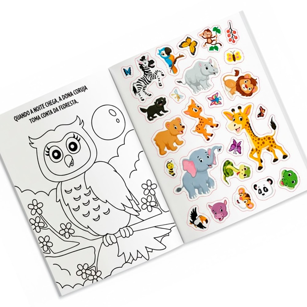 Livro de Colorir | 1001 Adesivos | Animais