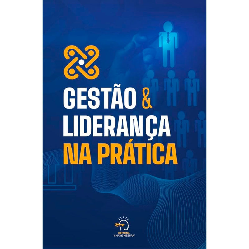 Capa do livro "Gestão e Liderança Na Prática" de Rogério Vale, em azul com ícones de pessoas e engrenagens. — Plenitude