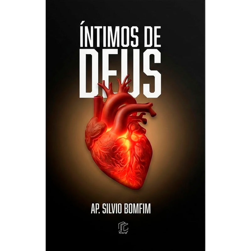 Livro Íntimos de Deus por Ap. Silvio Bomfim. Capa preta com um coração humano vermelho brilhante no centro. — Plenitude