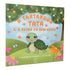 Livro infantil de capa dura, "A Tartaruga Tata & O Reino do Bem Viver", com ilustração colorida. — Plenitude