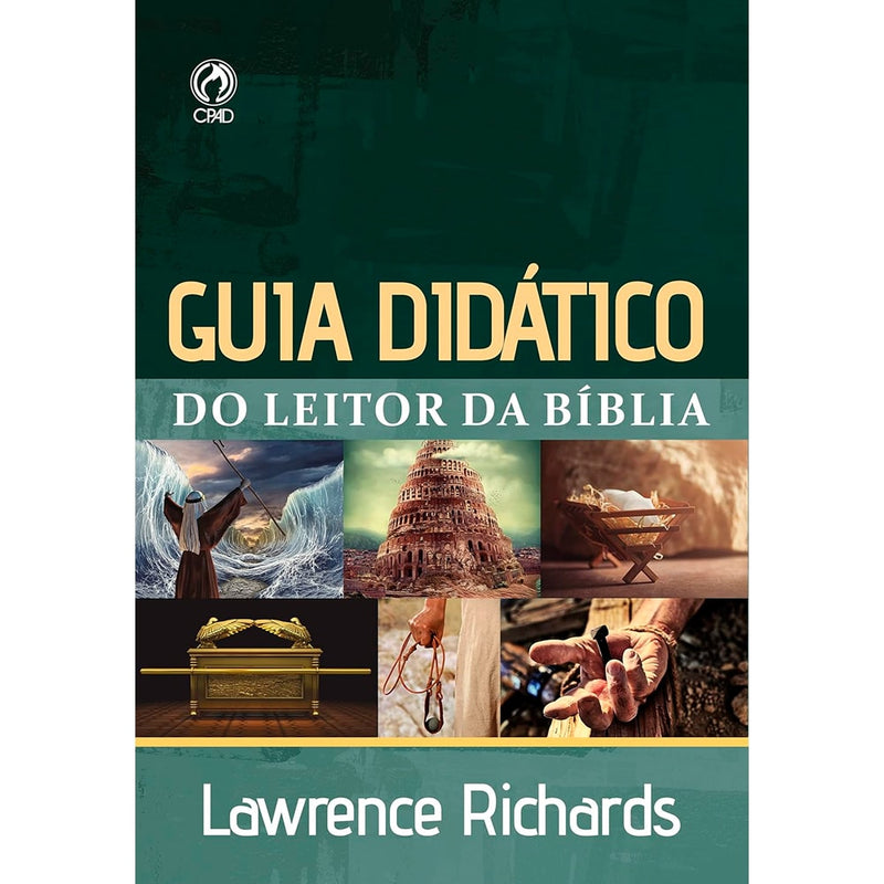 Livro Guia Didático do Leitor da Bíblia, capa verde com imagens bíblicas. — Plenitude